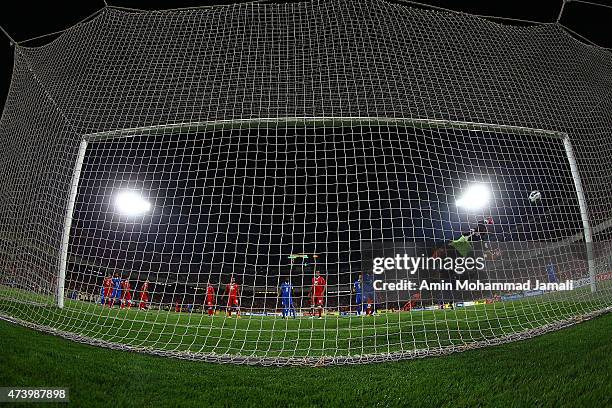 Goal Kepper Sosha Makani in action during Persepolis vs Al Hilal - AFC Champions League at Azadi Stadium on May 19, 2015 in Tehran, Iran. Photo by...