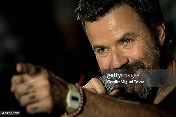 Spanish singer Pau Dones vocalist of Spanish band Jarabe de Palo speaks during a press conference to promote the Americano 2015 Tour on May 19, 2015...