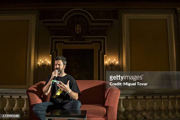 Spanish singer Pau Dones vocalist of Spanish band Jarabe de Palo speaks during a press conference to promote the Americano 2015 Tour on May 19, 2015...