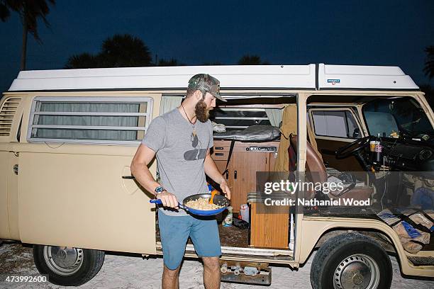 American professional baseball pitcher for the Toronto Blue Jays Daniel Norris is photographed for ESPN - The Magazine on February 16, 2015 in Tampa,...