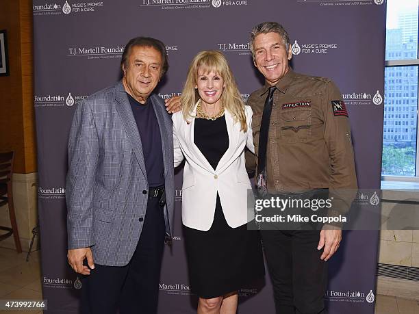 Radio personality Kid Leo, CEO of the T.J. Martell Foundation Laura Heatherly, and radio personality Mark Goodman attend T.J. Martell Foundation's...