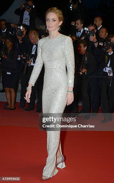 Emily Blunt attends the Premiere of "Sicario" during the 68th annual Cannes Film Festival on May 19, 2015 in Cannes, France.