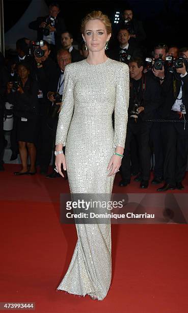Emily Blunt attends the Premiere of "Sicario" during the 68th annual Cannes Film Festival on May 19, 2015 in Cannes, France.