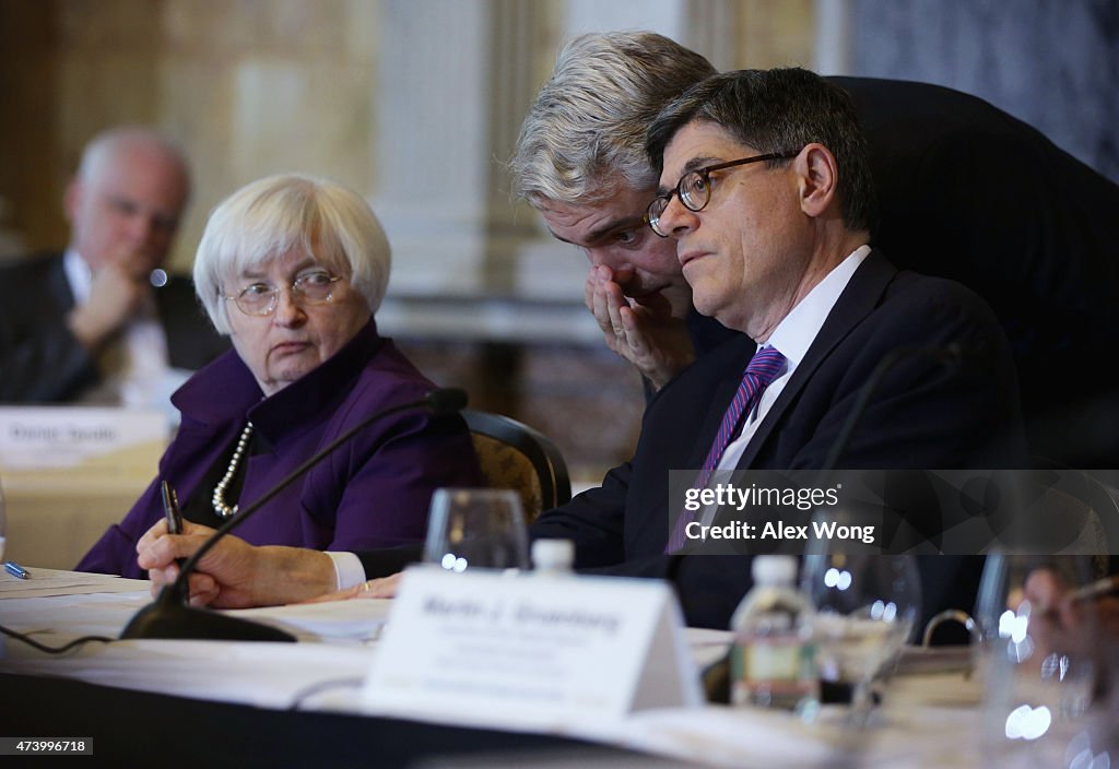 Lew, Yellen Attend Financial Stability Oversight Council Meeting At Treasury