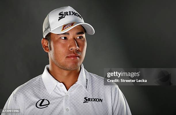 Hideki Matsuyama of Japan poses for a portrait ahead of the Wells Fargo Championship at Quail Hollow Club on May 13, 2015 in Charlotte, North...