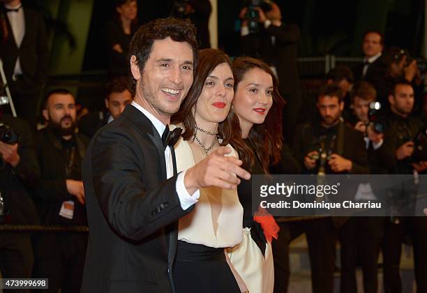Actor Jeremie Elkaim, director Valerie Donzelli and actress Anais Demoustier attend the "Marguerite & Julien" Premiere during the 68th annual Cannes...