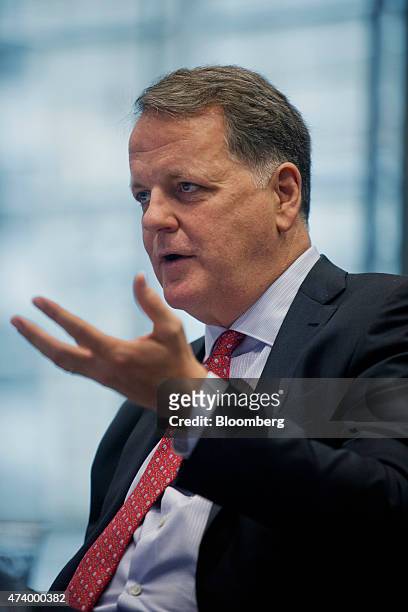 William Douglas "Doug" Parker, chairman and chief executive officer of American Airlines Group Inc., speaks during an interview in New York, U.S., on...