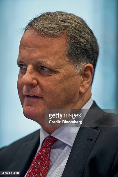 William Douglas "Doug" Parker, chairman and chief executive officer of American Airlines Group Inc., speaks during an interview in New York, U.S., on...