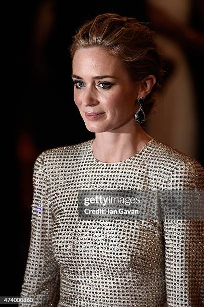 Emily Blunt leaves the Premiere of "Sicario" during the 68th annual Cannes Film Festival on May 19, 2015 in Cannes, France.