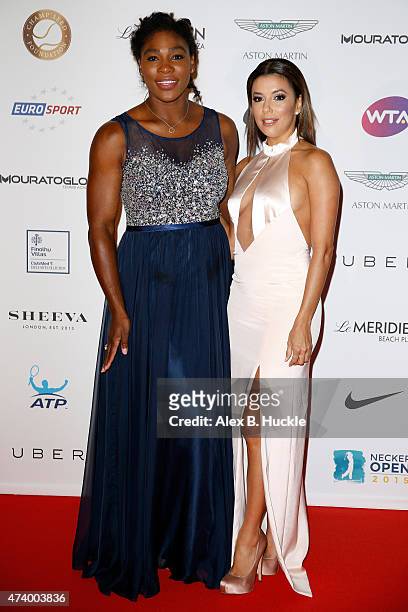 Serena Williams and Eva Longoria attend the Champ'Seed party on May 19, 2015 in Monaco, Monaco.