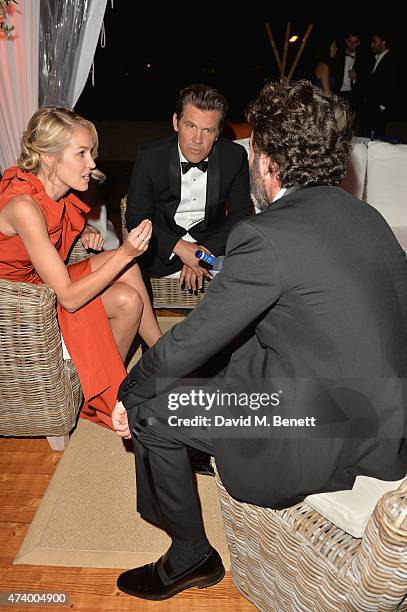 Kathryn Boyd, Josh Brolin and guest attend The Sicario Party Hosted By Grey Goose at Baoli Beach on May 19, 2015 in Cannes, France.