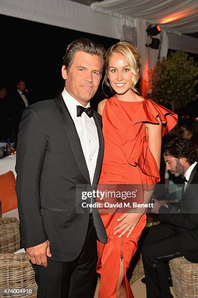 Josh Brolin and Kathryn Boyd attend The Sicario Party Hosted By Grey Goose at Baoli Beach on May 19, 2015 in Cannes, France.