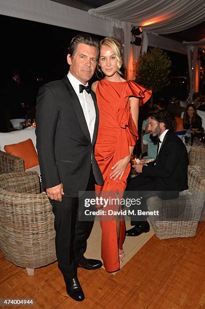 Josh Brolin and Kathryn Boyd attend The Sicario Party Hosted By Grey Goose at Baoli Beach on May 19, 2015 in Cannes, France.