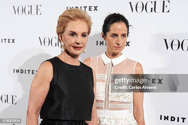 Designer Carolina Herrera and daughter Carolina Adriana Herrera attend the "Vogue Who's On Next" party at the Duarte Pinto Coelho Palace on May 19,...