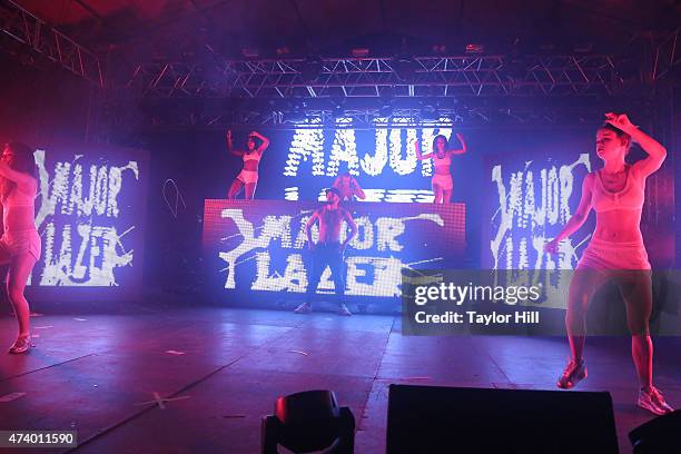 Major Lazer perform during Hangout Music Festival 2015 on May 16, 2015 in Gulf Shores, Alabama.