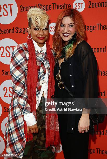 Actresses Raven-Symone and Anneliese van der Pol attend "The Way We Get By" opening night arrivals at Second Stage Theatre on May 19, 2015 in New...