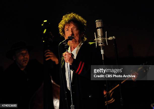 Musical guest Bob Dylan performs on the Late Show with David Letterman, Tuesday May 19, 2015 on the CBS Television Network.
