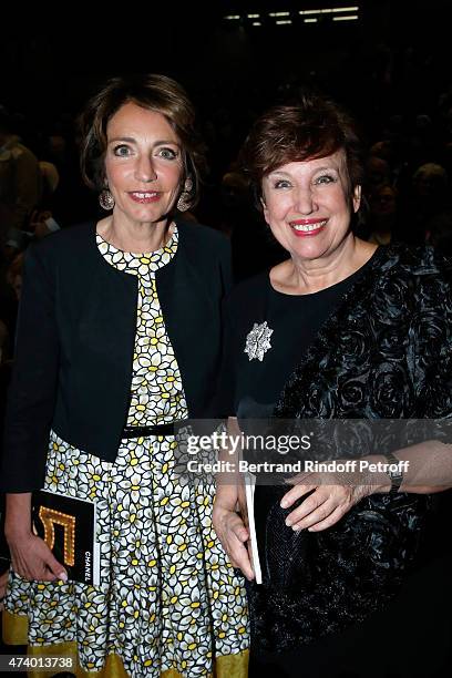 Politicians Roselyne Bachelot Narquin and Minister of Health Marisol Touraine attend the AROP Charity Gala with the Opera 'Le Roi Arthus', Music and...