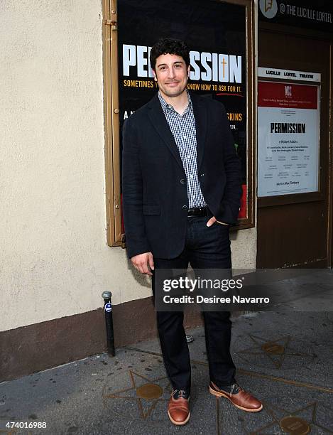 Actor Jason Biggs attends "Permission" opening night at Lucille Lortel Theatre on May 19, 2015 in New York City.