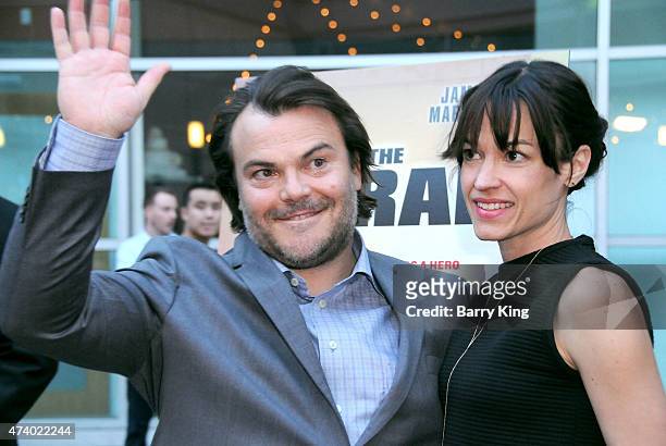 Actor Jack Black and Tanya Haden attend the premiere of 'The D Train' at ArcLight Hollywood on April 27, 2015 in Hollywood, California.