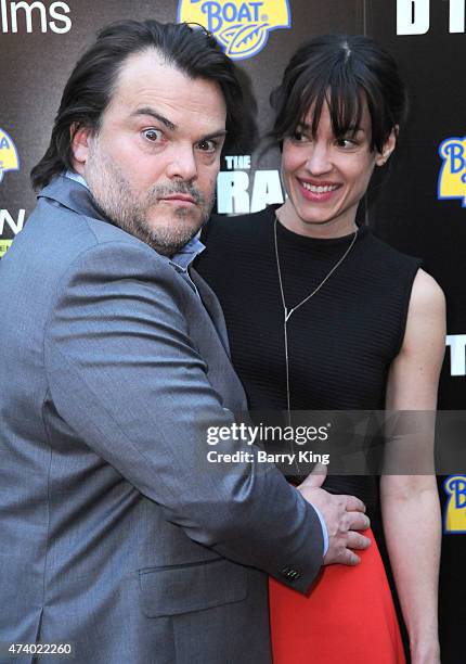 Actor Jack Black and Tanya Haden attend the premiere of 'The D Train' at ArcLight Hollywood on April 27, 2015 in Hollywood, California.