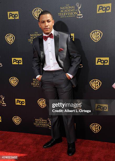 Actor Tequan Richmond arrives for The 42nd Annual Daytime Emmy Awards held at Warner Bros. Studios on April 26, 2015 in Burbank, California.