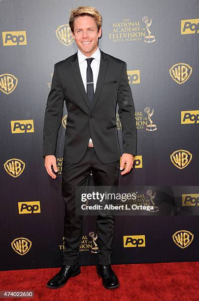 Actor Lachlan Buchanan arrives for The 42nd Annual Daytime Emmy Awards held at Warner Bros. Studios on April 26, 2015 in Burbank, California.