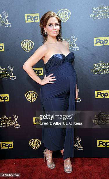 Actress Lisa LoCicero arrives for The 42nd Annual Daytime Emmy Awards held at Warner Bros. Studios on April 26, 2015 in Burbank, California.