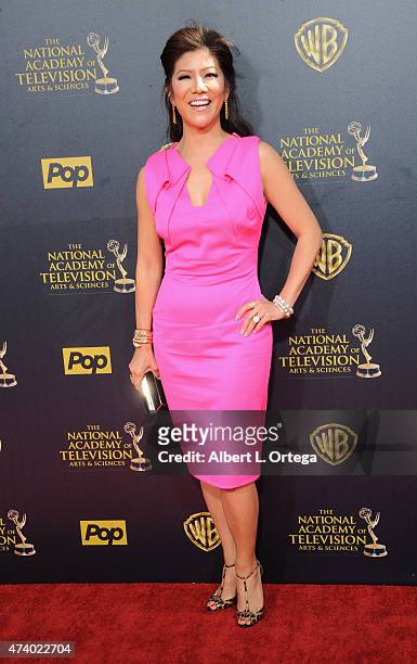 Personality Julie Chen arrives for The 42nd Annual Daytime Emmy Awards held at Warner Bros. Studios on April 26, 2015 in Burbank, California.