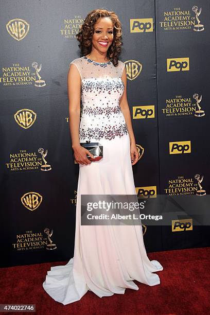 Actress Chrystee Pharris arrives for The 42nd Annual Daytime Emmy Awards held at Warner Bros. Studios on April 26, 2015 in Burbank, California.