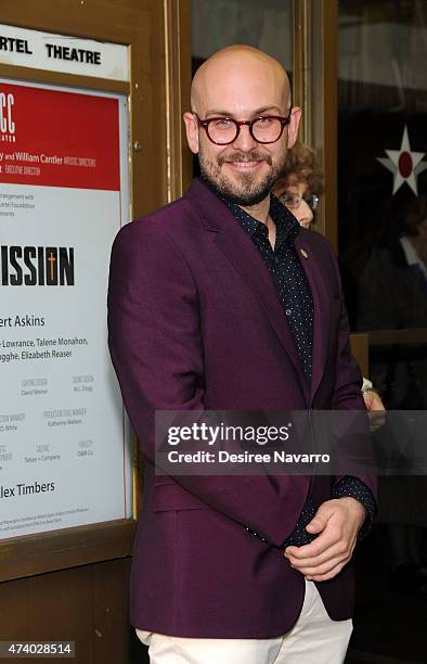 Playwright Robert Askins attends "Permission" Opening Night - Arrivals & Curtain Call at Lucille Lortel Theatre on May 19, 2015 in New York City.