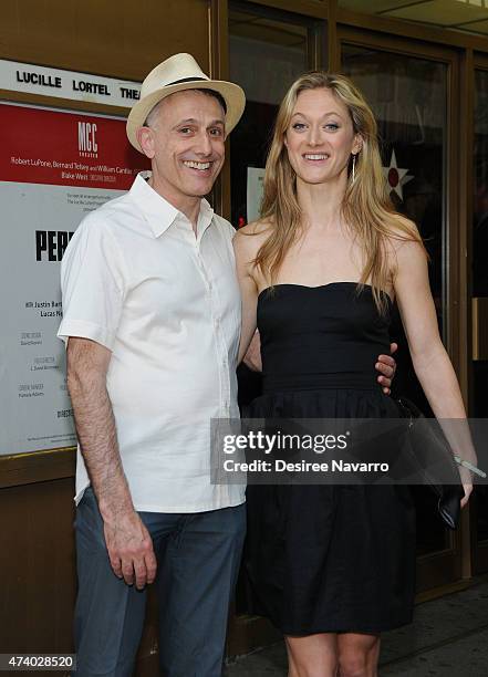 David Greenspan and Marin Ireland attend "Permission" Opening Night - Arrivals & Curtain Call at Lucille Lortel Theatre on May 19, 2015 in New York...