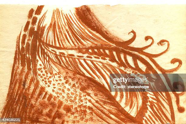 clay mountain - finger paint stock illustrations