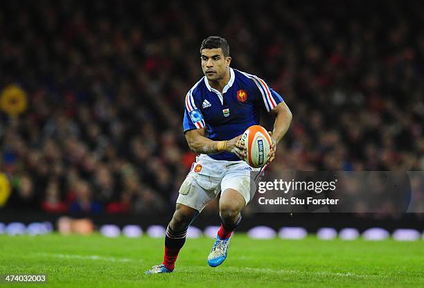 France centre Wesley Fofana in action during the RBS Six Nations match between Wales and France at Millennium Stadium on February 21, 2014 in...