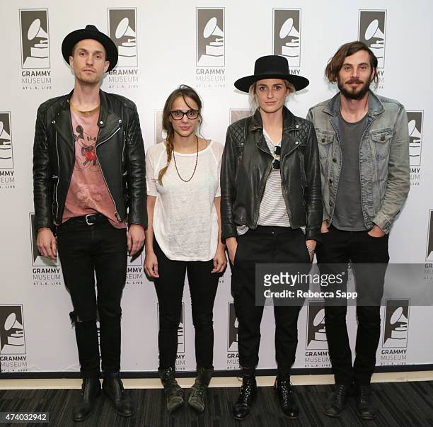Sean Friday, Siouxsie Medley, Emily Armstrong and Chris Null of Dead Sara attend Homegrown: Dead Sara at The GRAMMY Museum on May 19, 2015 in Los...