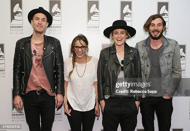 Sean Friday, Siouxsie Medley, Emily Armstrong and Chris Null of Dead Sara attend Homegrown: Dead Sara at The GRAMMY Museum on May 19, 2015 in Los...