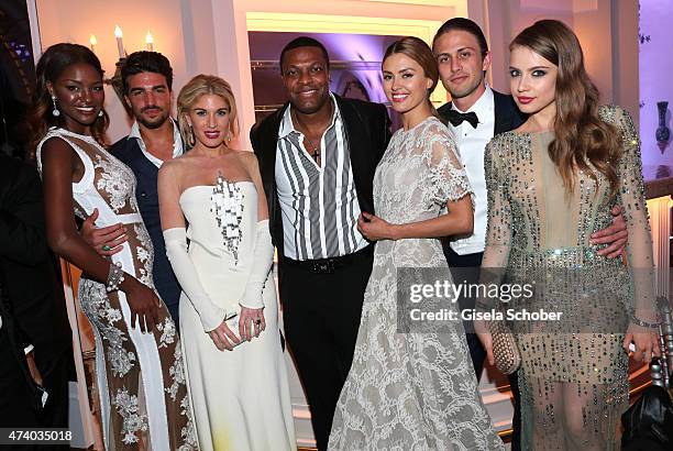 Miss Israel 2013, Yityish Aynaw, Mariano Di Vaio, Hofit Golan, Chris Tucker and Victoria Bonya, Alexander Smurfit, Xenia Tchoumitcheva attend the De...