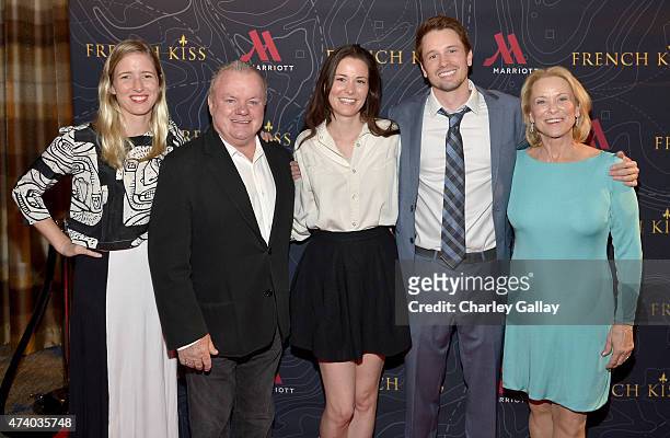 Lelia Parma, actors Jack McGee, Carly Ritter Tyler Ritter and Nancy Morgan attend The Marriott Content Studios "French Kiss" film premiere at the...