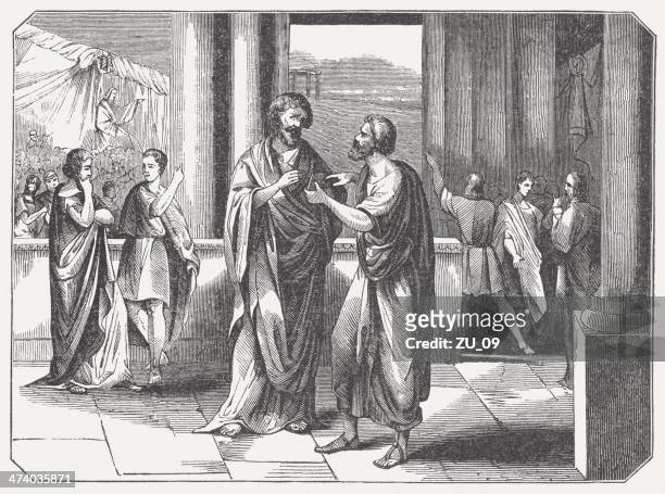 aristides (530 bc-468 bc) exile in athens, published in 1864 - democracy stock illustrations