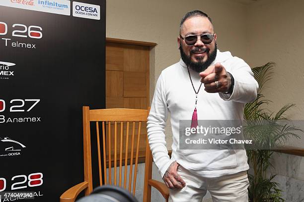 Quintanilla of Kumbia All Starz attends a press conference to promote their new tour at Hotel Camino Real on May 19, 2015 in Mexico City, Mexico.