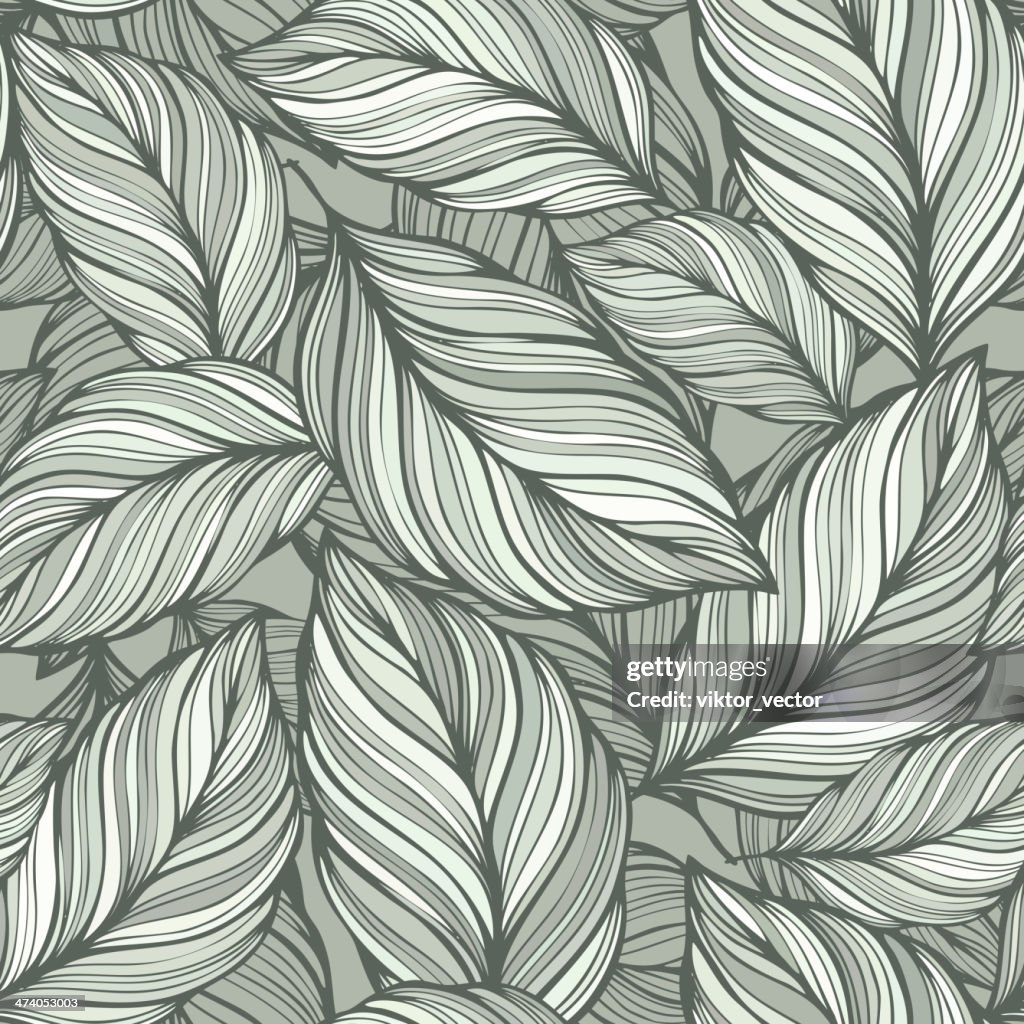 Seamless  green leaves background
