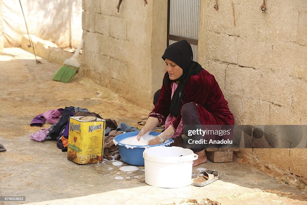 Syrian refugees at Atmeh camp in Idlib