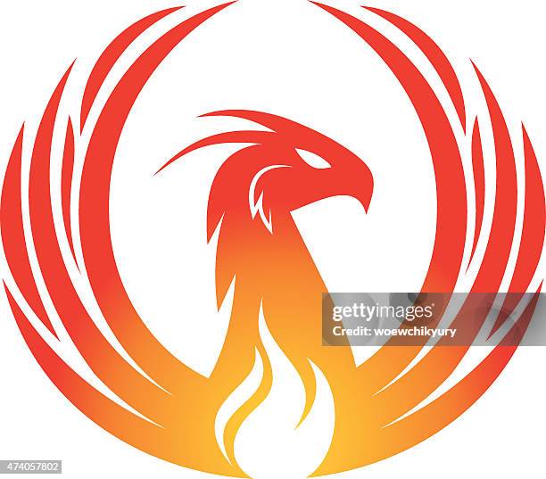 phoenix design - phoenix mythical bird stock illustrations