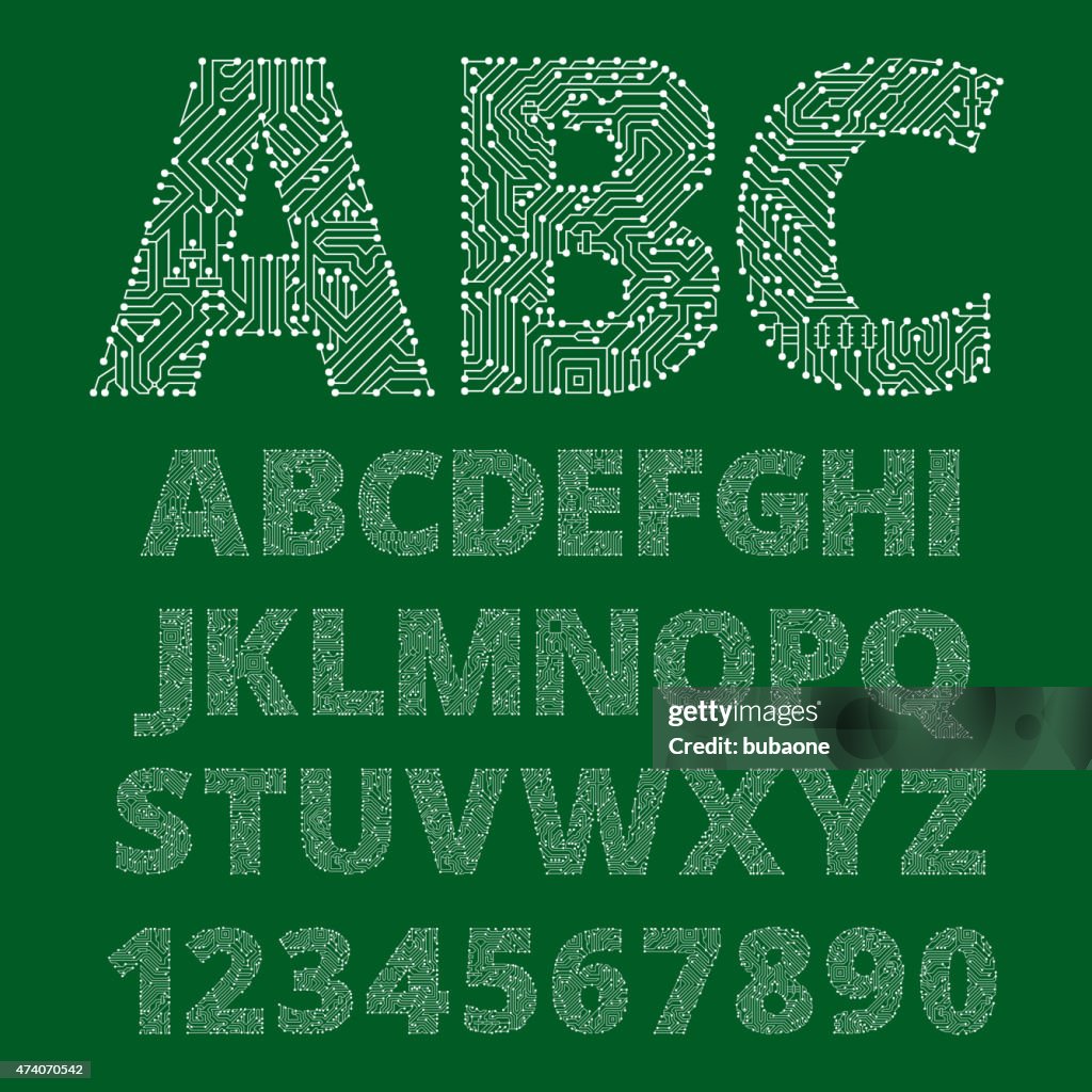 Internetverbindungen Schaltkreis Vektor-Schrift-design.