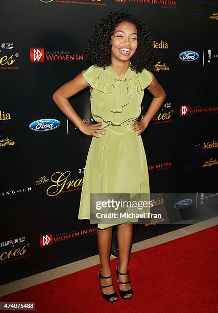Yara Shahidi arrives at the 40th Anniversary Gracies Awards held at The Beverly Hilton Hotel on May 19, 2015 in Beverly Hills, California.