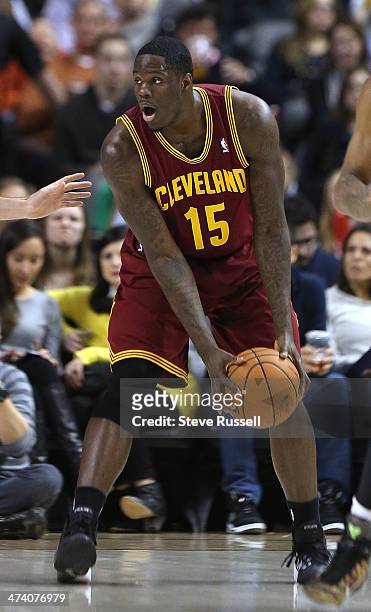Cleveland Cavaliers small forward Anthony Bennett as the Toronto Raptors beat the Cleveland Cavaliers 98-91 at the Air Canada Centre In Toronto....
