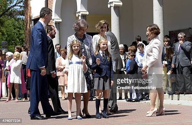 Jesus Ortiz, King Felipe VI of Spain, Princess Sofia of Spain, Queen Sofia, Princess Leonor of Spain, Queen Letizia of Spain, and Paloma Rocasolano...