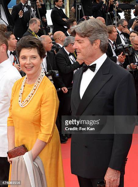 Roberto Rossellini and Isabella Rossellini attend the 'Sicario' premiere during the 68th annual Cannes Film Festival on May 19, 2015 in Cannes,...