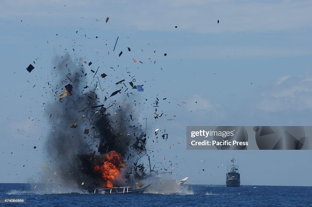 Foreign fishing vessels fishing illegally bombed...