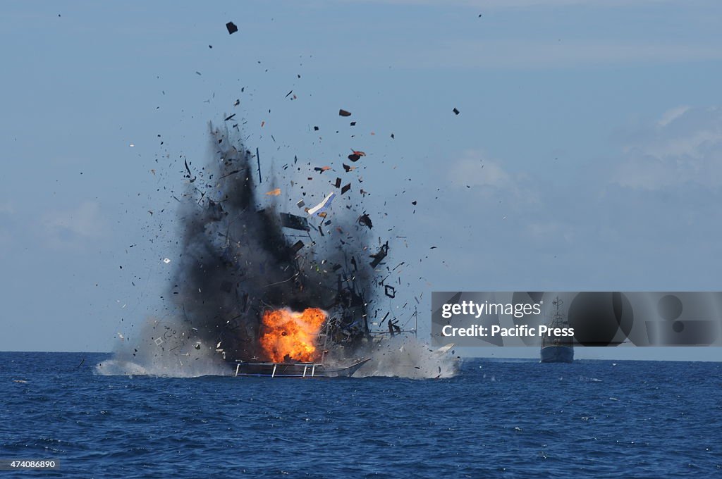 Foreign fishing vessels fishing illegally bombed...